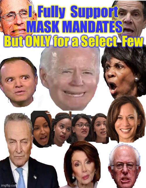 Can We Quarantine Them, too? | I  Fully  Support 
MASK MANDATES; But ONLY for a Select  Few | image tagged in dems are marxists,dem politicians hate america,f them and their mandates,they can all kma,power money control | made w/ Imgflip meme maker