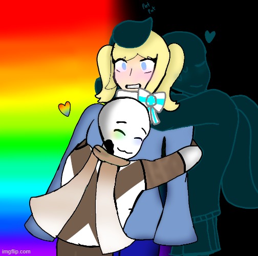 Bubbles got stuck in the middle of a love triangle! | image tagged in love triangle,bubbletale | made w/ Imgflip meme maker