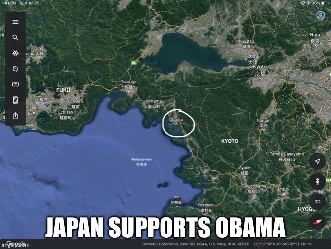 woah | JAPAN SUPPORTS OBAMA | image tagged in woah | made w/ Imgflip meme maker