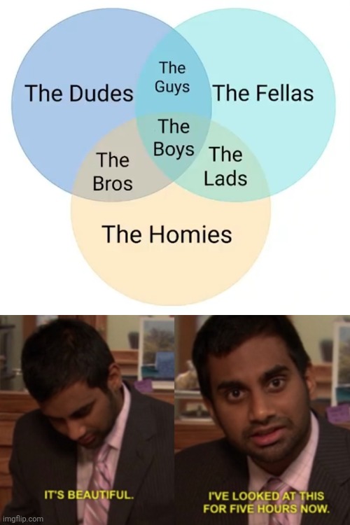The Males' Venn Diagram | image tagged in i've looked at this for 5 hours now | made w/ Imgflip meme maker