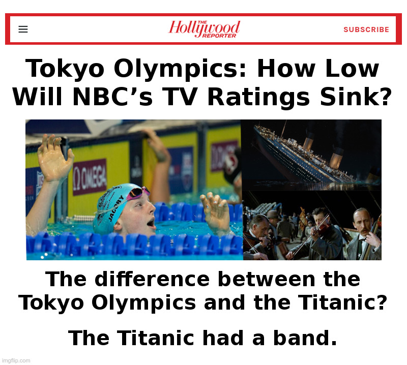 Tokyo Olympics: How Far Will NBC’s TV Ratings Sink? | image tagged in soccer,women,virtue signalling,woke,broke,bye | made w/ Imgflip meme maker