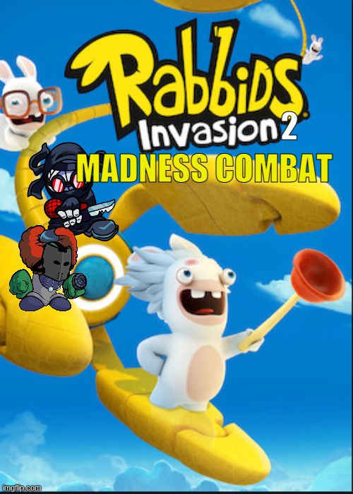 rabbids | 2; MADNESS COMBAT | image tagged in rabbids,madness combat | made w/ Imgflip meme maker