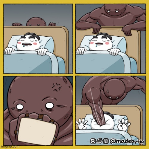 buff dude punching sleeping guy | image tagged in buff dude punching sleeping guy | made w/ Imgflip meme maker