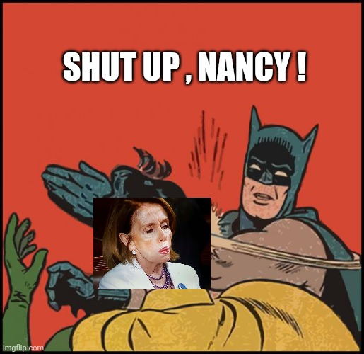 batman slapping robin no bubbles | SHUT UP , NANCY ! | image tagged in batman slapping robin no bubbles | made w/ Imgflip meme maker