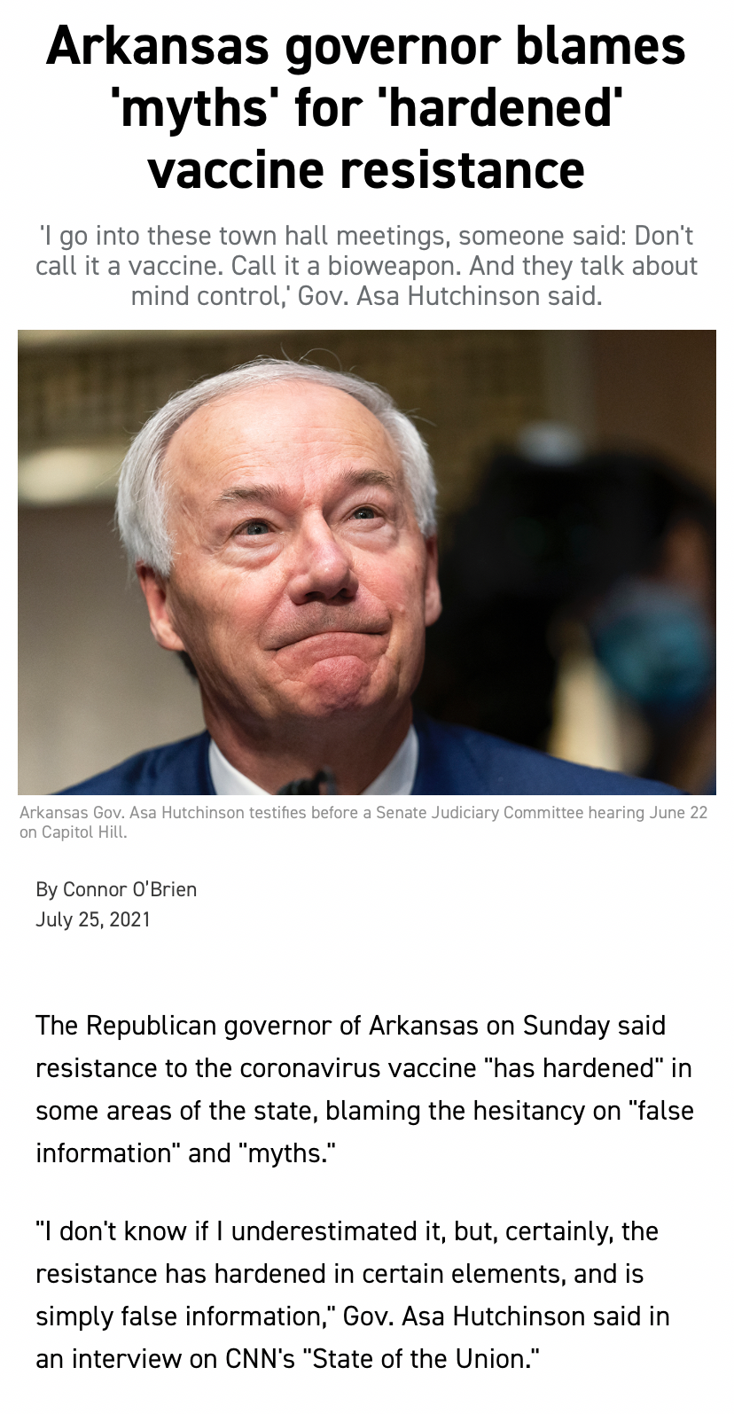 Arkansas Governor Covid-19 vaccines Blank Meme Template