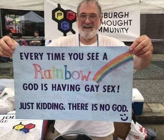 High Quality Rainbow God is having gay sex Blank Meme Template