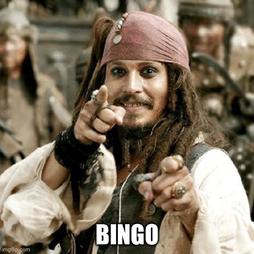 POINT JACK | BINGO | image tagged in point jack | made w/ Imgflip meme maker