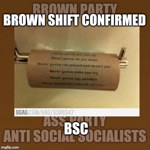 BROWN SHIFT CONFIRMED; BSC | made w/ Imgflip meme maker