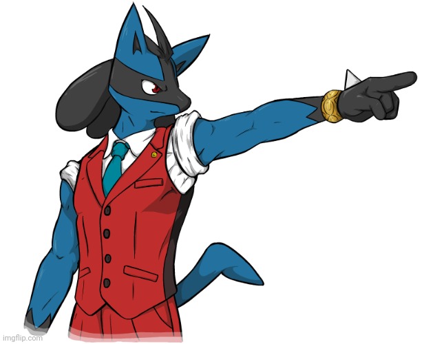 Ace Attorney Lucario by Waddy | image tagged in pokemon | made w/ Imgflip meme maker