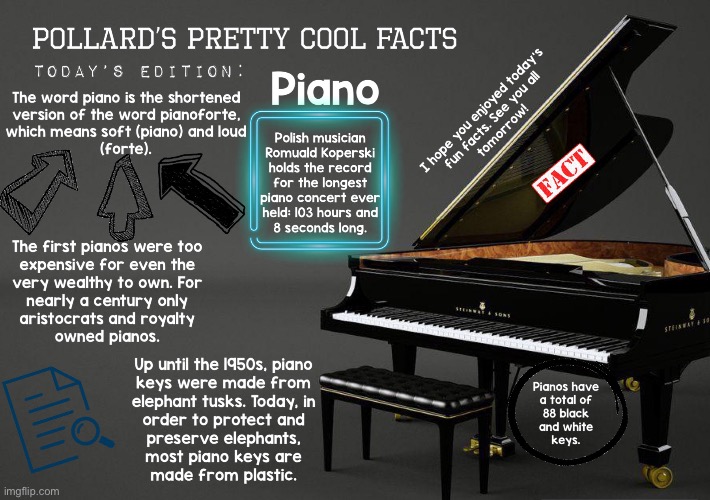 Here is today’s edition of Pollard’s Pretty Cool Facts. Tell me in the comments if you want a certain topic next time :D | image tagged in fun fact | made w/ Imgflip meme maker