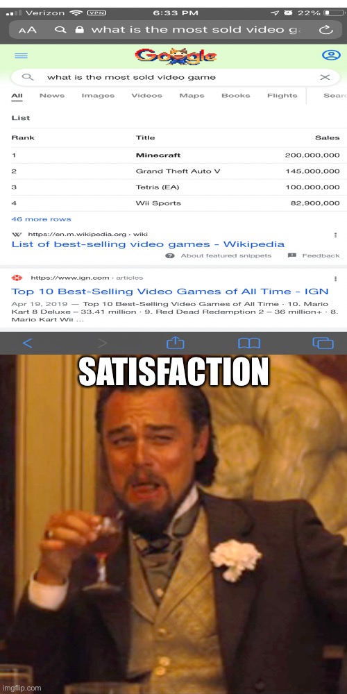 Yes let’s gooo | SATISFACTION | image tagged in memes,laughing leo,minecraft,oh wow are you actually reading these tags,stop reading the tags,stop it | made w/ Imgflip meme maker