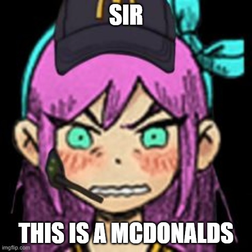 Not Lily but who give a shit | SIR; THIS IS A MCDONALDS | image tagged in aubrey mcdonalds | made w/ Imgflip meme maker