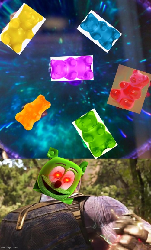 Thanos Infinity Stones | image tagged in thanos infinity stones,bear | made w/ Imgflip meme maker