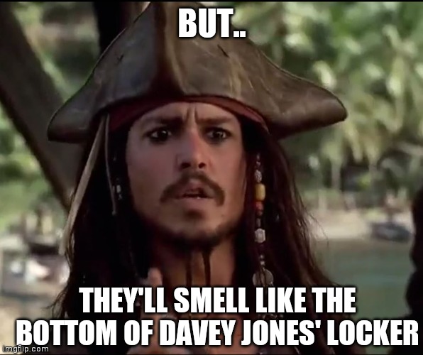 BUT.. THEY'LL SMELL LIKE THE BOTTOM OF DAVEY JONES' LOCKER | made w/ Imgflip meme maker