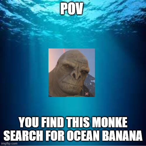 POV; YOU FIND THIS MONKE SEARCH FOR OCEAN BANANA | image tagged in monke,bananas,memes,joke rp,why are you reading the tags | made w/ Imgflip meme maker