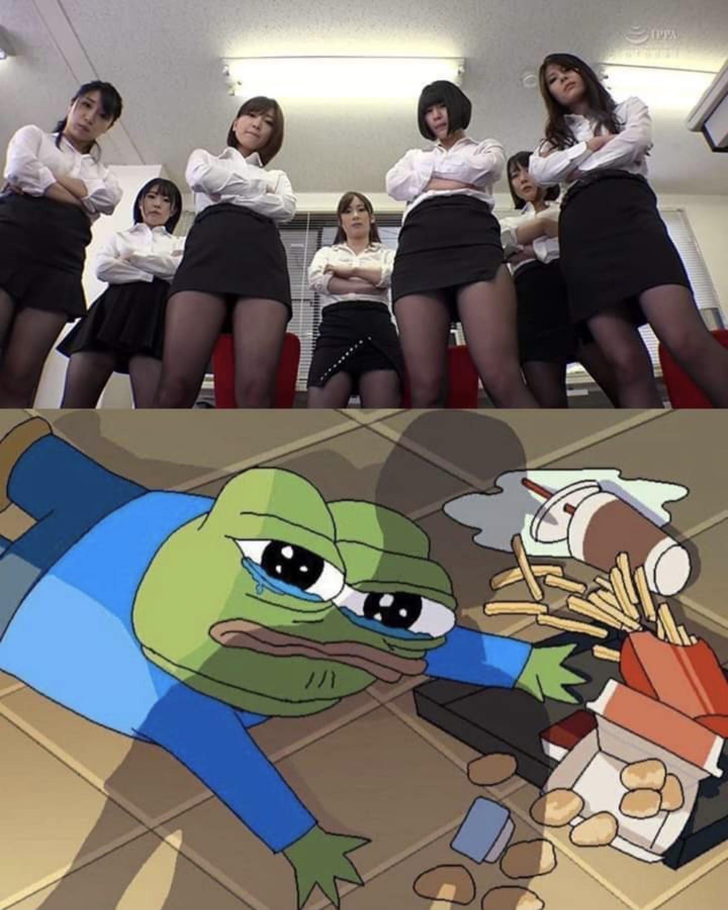 Girls bullying frog Blank Meme Template