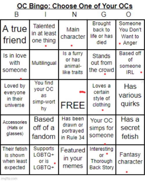 TheSuitedGayWeeb's OC Bingo | image tagged in jer-sama's oc bingo | made w/ Imgflip meme maker