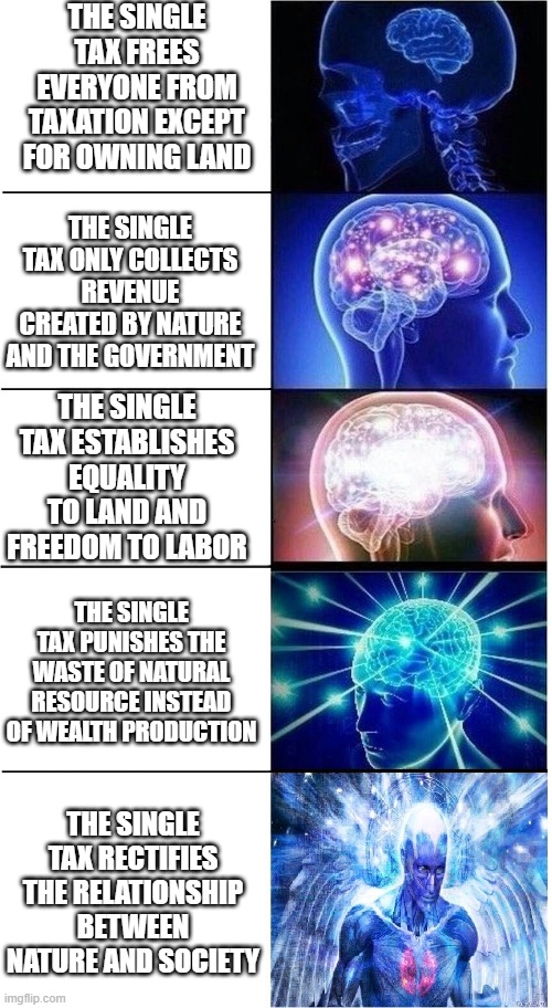 Single Tax Brain - 1 | THE SINGLE TAX RECTIFIES THE RELATIONSHIP BETWEEN NATURE AND SOCIETY | image tagged in environment,economics,economy,pollution,taxation is theft,taxes | made w/ Imgflip meme maker