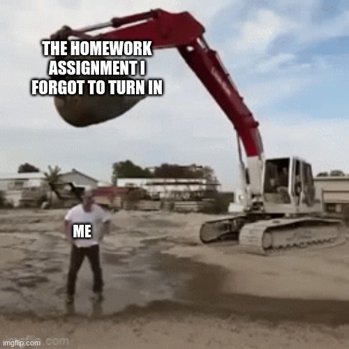 Homework | THE HOMEWORK ASSIGNMENT I FORGOT TO TURN IN; ME | image tagged in homework,home,work,school,lol,meme | made w/ Imgflip meme maker
