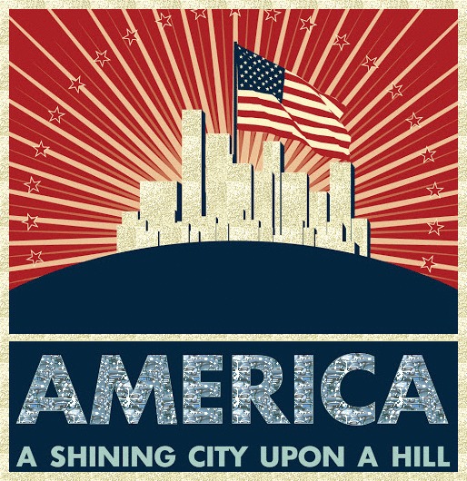 High Quality America a shining city upon a hill Blank Meme Template