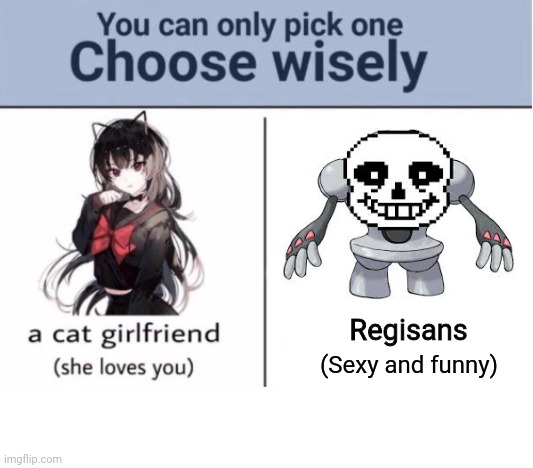 Choose wisely | Regisans; (Sexy and funny) | image tagged in choose wisely | made w/ Imgflip meme maker