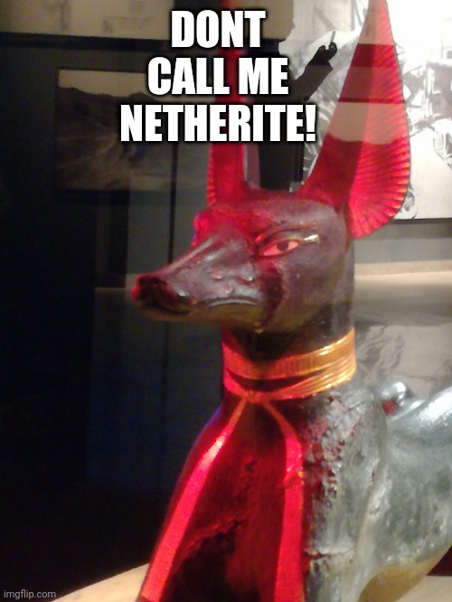 dont call me | DONT CALL ME NETHERITE! | image tagged in disgusted anubi | made w/ Imgflip meme maker