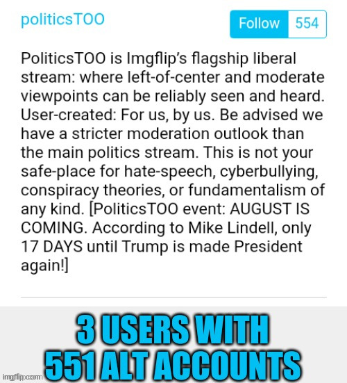 PoliticsToo | image tagged in ttimberwolf81470 | made w/ Imgflip meme maker