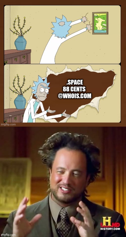 reddit replaced by brownit.space | .SPACE
88 CENTS 
@WHOIS.COM | image tagged in brown blank blank brown,memes,ancient aliens | made w/ Imgflip meme maker