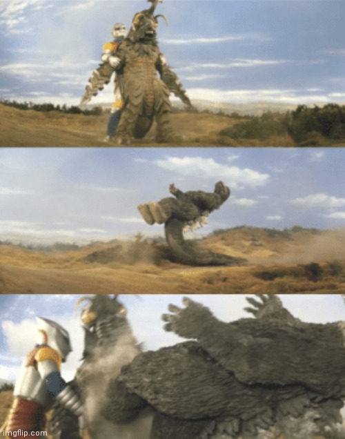 Godzilla fly-kick | image tagged in godzilla fly-kick | made w/ Imgflip meme maker