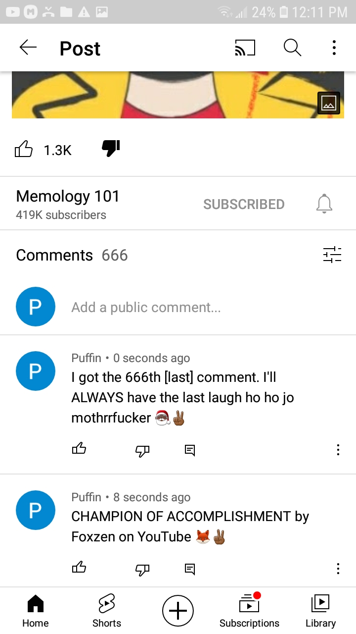 Memology 666th comment Blank Meme Template