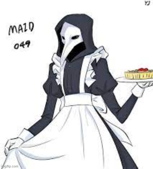 ...I'm ready to leave. | image tagged in maid,plague doctor,scp-049 | made w/ Imgflip meme maker