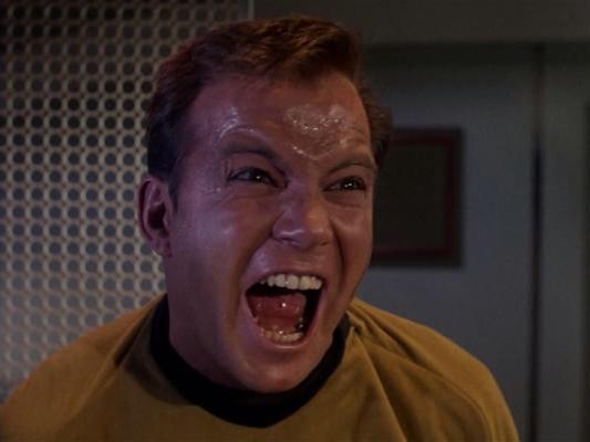 Kirk yelling 2 Blank Meme Template