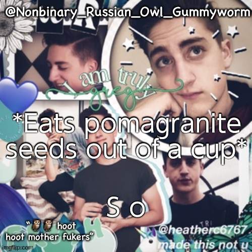 .-. | *Eats pomagranite seeds out of a cup*; S o | image tagged in gummyworms simp temp and yes that is what it s called | made w/ Imgflip meme maker