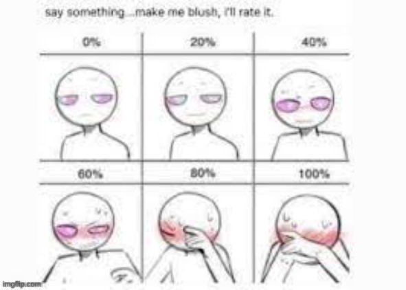 You won't. | image tagged in make me blush | made w/ Imgflip meme maker