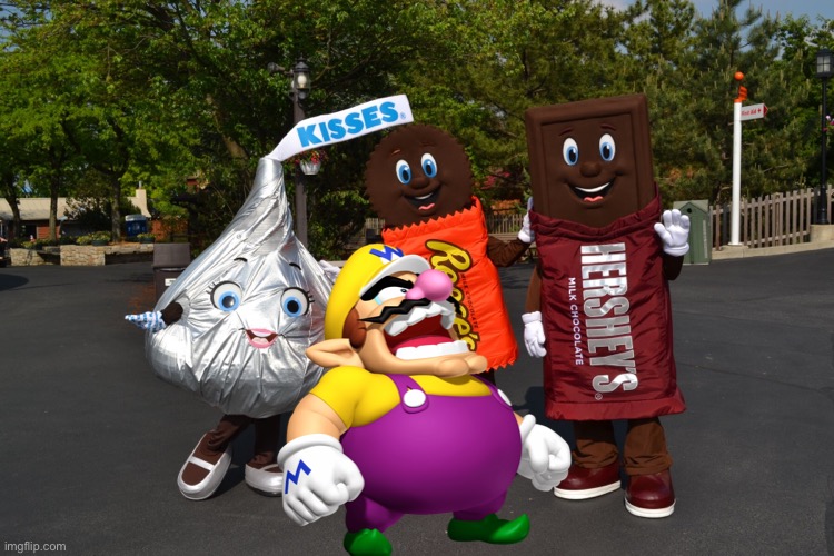 Wario dies from Hershey and his candy pals on July 17th.mp3 | image tagged in wario dies,wario,hershey,memes | made w/ Imgflip meme maker