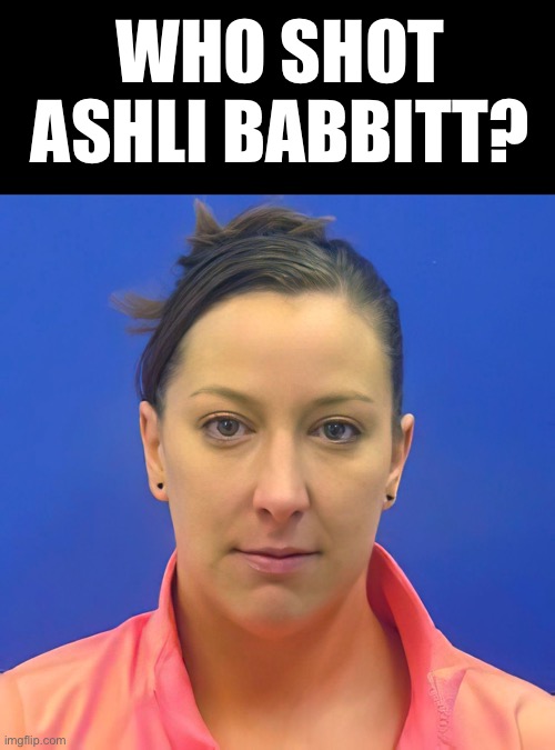 Ashli Babbitt | WHO SHOT ASHLI BABBITT? | image tagged in ashli babbitt,who shot ashli babbit,ashley babbitt,who shot ashley babbitt,ConservativesOnly | made w/ Imgflip meme maker