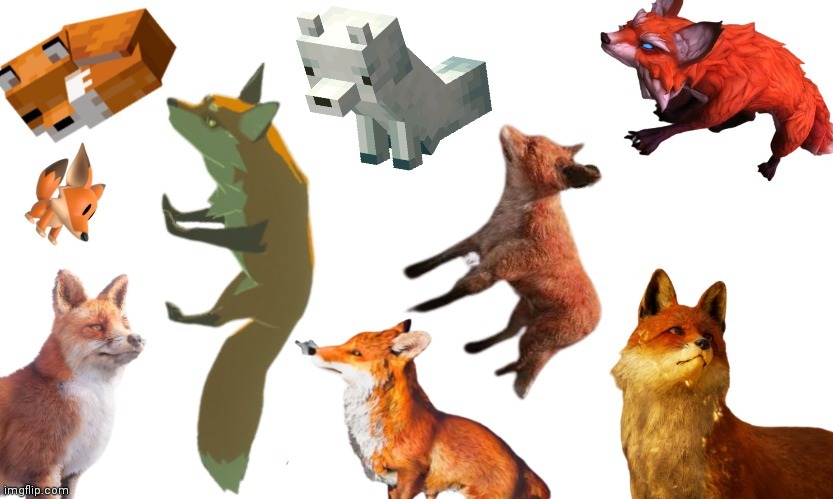 *me who just wasted 15 minutes of my life to make a template with a bunch of foxes from videogames* | image tagged in video game foxes | made w/ Imgflip meme maker