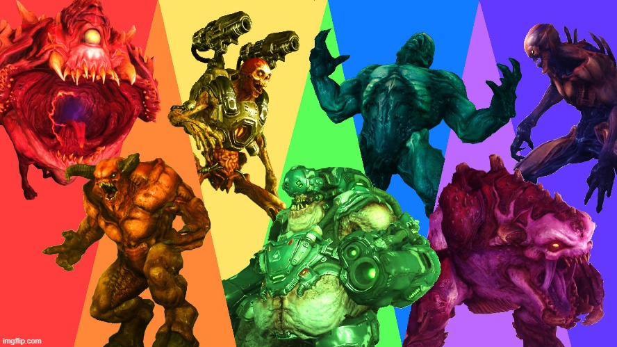 IDK what this is, But i love it | image tagged in doom,gaymer,rainbow,lgbt,doom 2016 | made w/ Imgflip meme maker