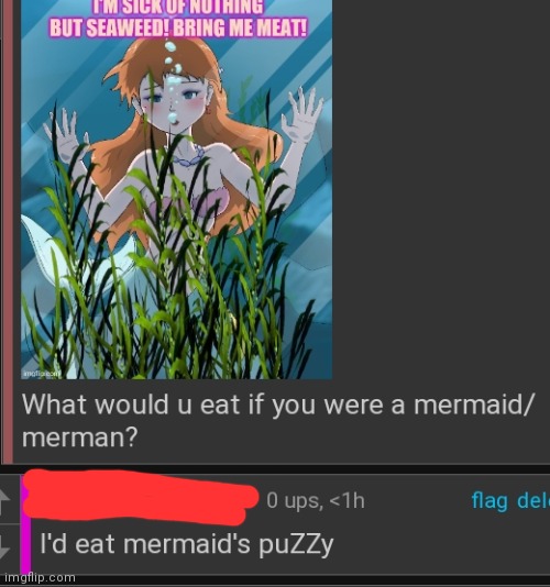 Imma repost this in HornyStream | image tagged in horny,mermaid,anime | made w/ Imgflip meme maker