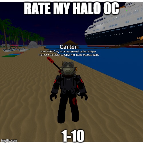 Rate my Halo ROBLOX OC | RATE MY HALO OC; 1-10 | image tagged in halo,roblox,rate me | made w/ Imgflip meme maker