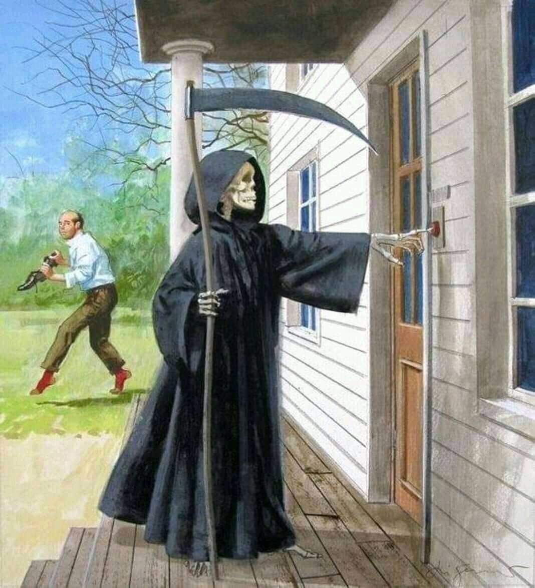 High Quality death knocking on door Blank Meme Template