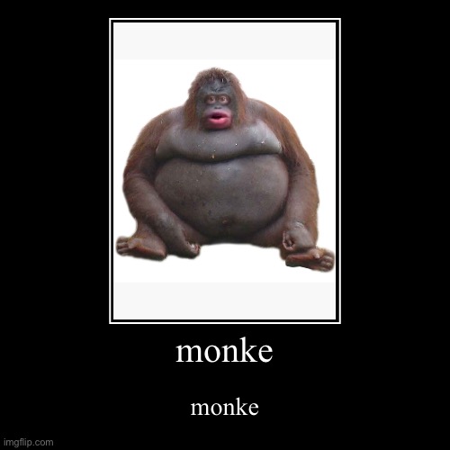 monke | image tagged in funny,demotivationals | made w/ Imgflip demotivational maker