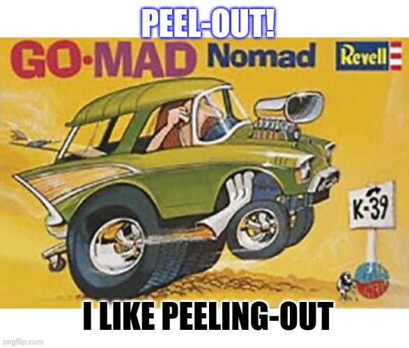 PEEL-OUT! I LIKE PEELING-OUT | image tagged in burnout,cuz cars,models | made w/ Imgflip meme maker