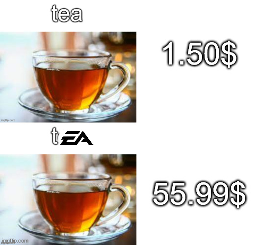 the ea meme | 1.50$; 55.99$ | image tagged in memes,blank transparent square | made w/ Imgflip meme maker
