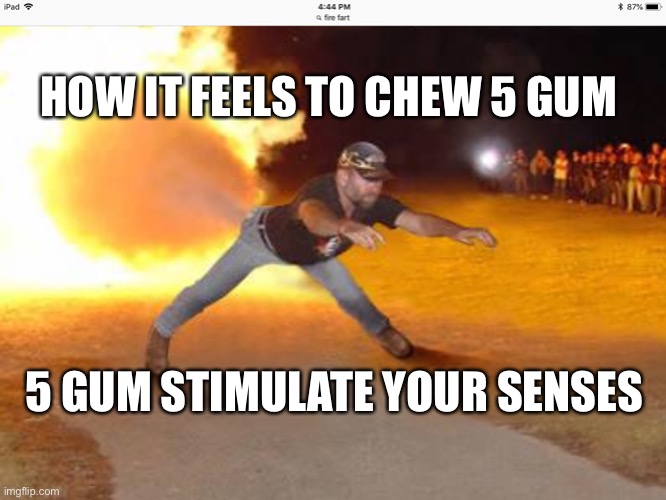 5 gum | HOW IT FEELS TO CHEW 5 GUM; 5 GUM STIMULATE YOUR SENSES | image tagged in how it feels to chew 5 gum | made w/ Imgflip meme maker