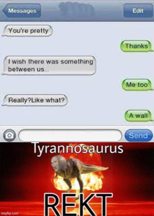 Rekt | image tagged in tyrannosaurus rekt | made w/ Imgflip meme maker