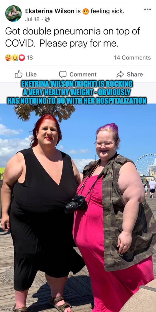 EKETRINA WILSON (RIGHT) IS ROCKING A VERY HEALTHY WEIGHT - OBVIOUSLY HAS NOTHING TO DO WITH HER HOSPITALIZATION | made w/ Imgflip meme maker
