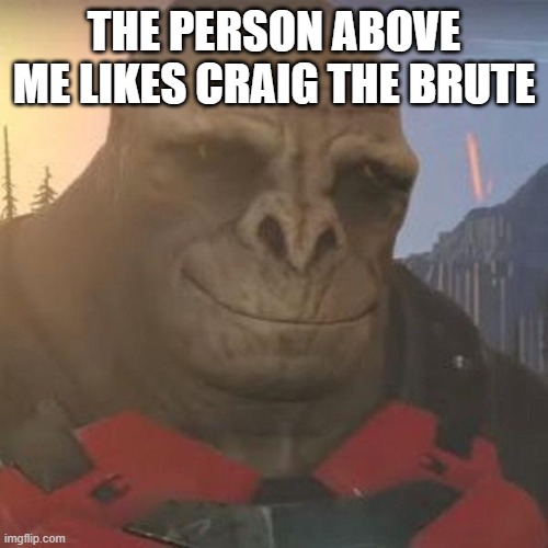 craig | THE PERSON ABOVE ME LIKES CRAIG THE BRUTE | image tagged in craig | made w/ Imgflip meme maker