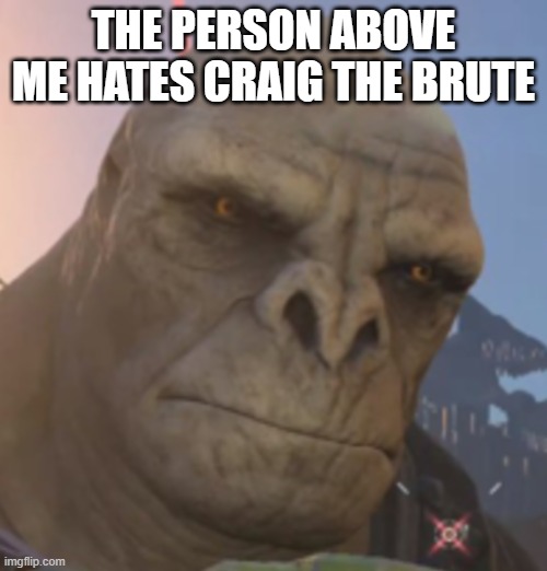 Craig | THE PERSON ABOVE ME HATES CRAIG THE BRUTE | image tagged in craig | made w/ Imgflip meme maker