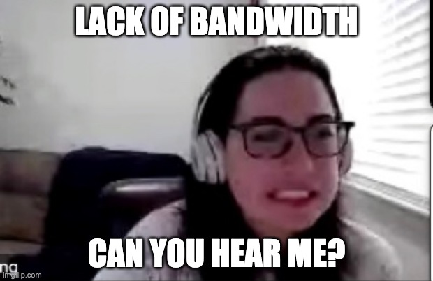 Lack of Bandwidth |  LACK OF BANDWIDTH; CAN YOU HEAR ME? | image tagged in not what i wanted | made w/ Imgflip meme maker